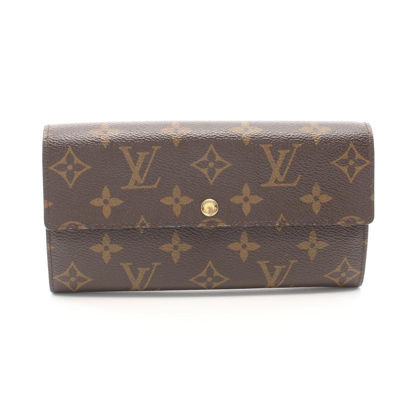 LOUIS VUITTON・財布・小物・ポシェット ポルト モネ クレディ モノグラム 二つ折り長財布 PVC ブラウン