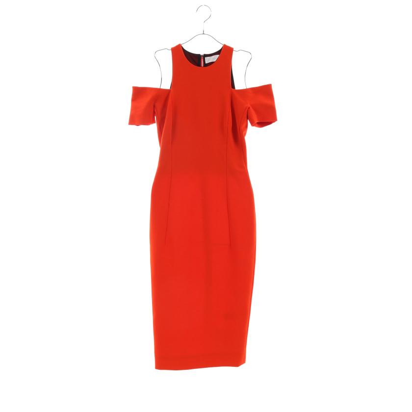 ヴィクトリアベッカム Victoria Beckham ドレスワンピース オープンショルダー オレンジレッド ハイブランド ブランド 専門の中古通販サイト