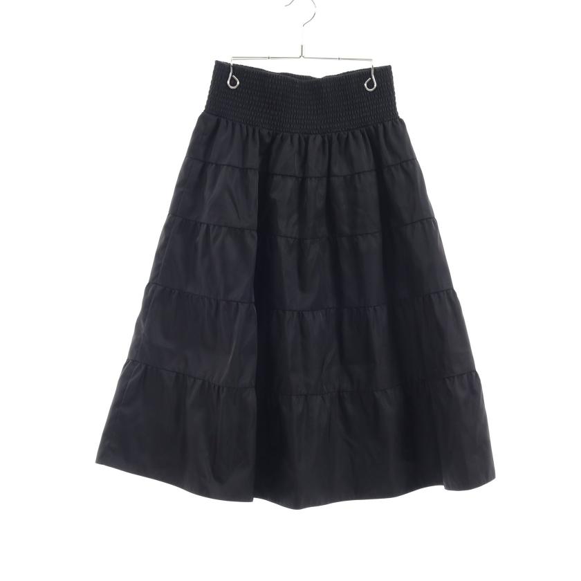未使用 PRADA プラダ 黒 上品なギャザースカート ポケット ブラック 新品 PRADA・ボトムス・ スカート フリル ギャザー ブラック｜【公式