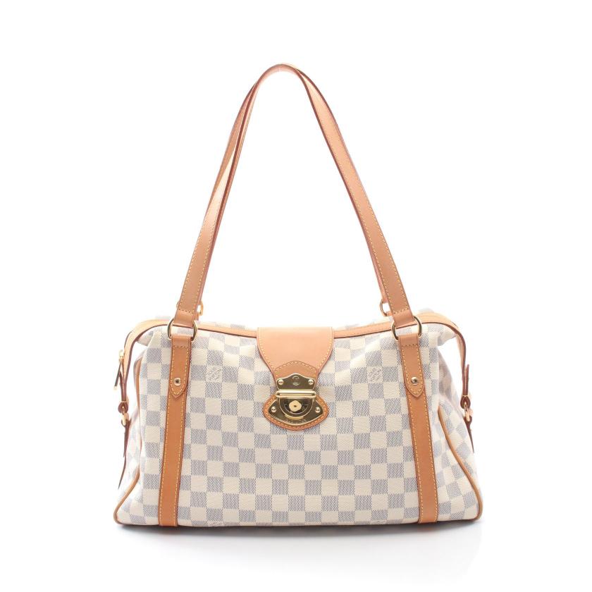 レビュー高評価の商品 ストレーザpm Vuitton Louis ルイ ヴィトン ダミエアズール 中古 N422 ホワイト レザー Pvc ショルダーバッグ レディースバッグ Desainrumahmadiun Com
