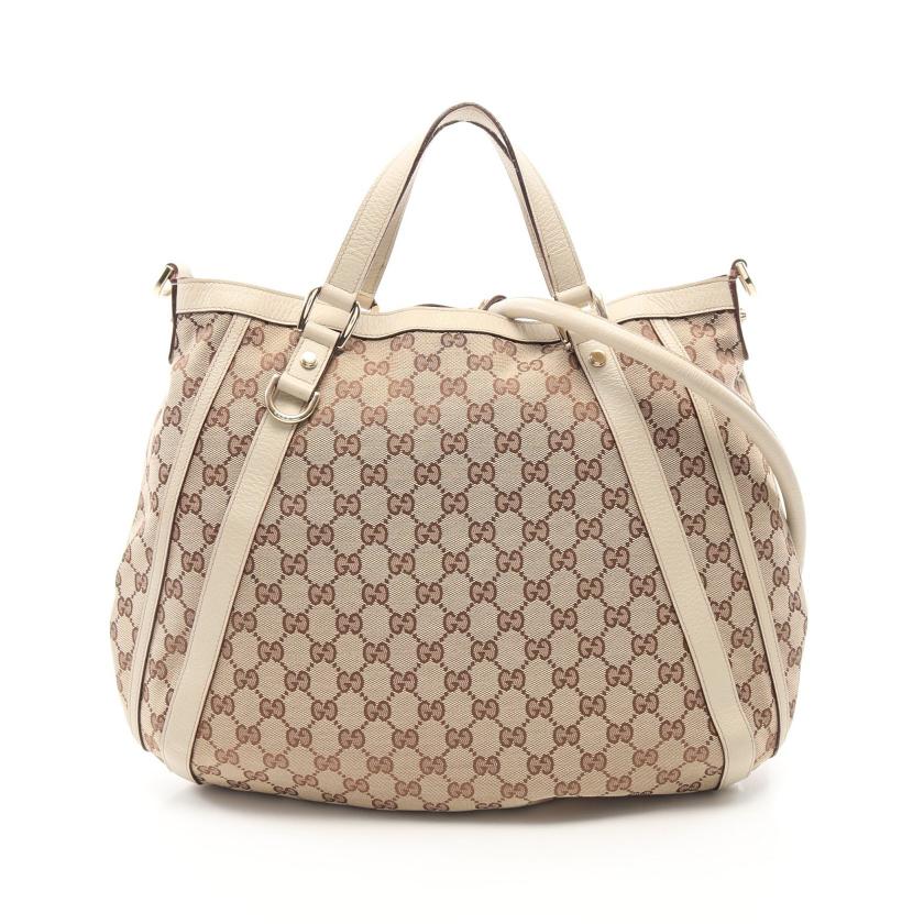 GUCCI ベージュキャンバスハンドバッグ GUCCI・バッグ・アビー GGキャンバス ハンドバッグ トートバッグ