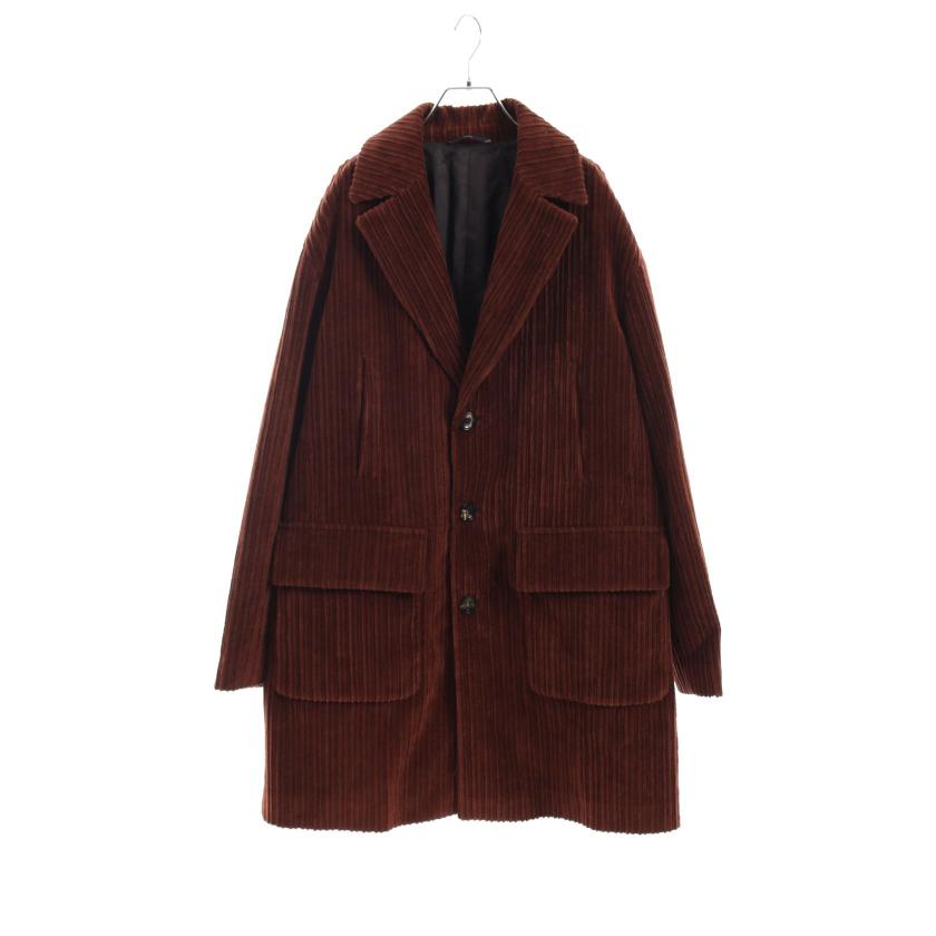 Hevo・アウター・ チェスターコート コーデュロイ レッド