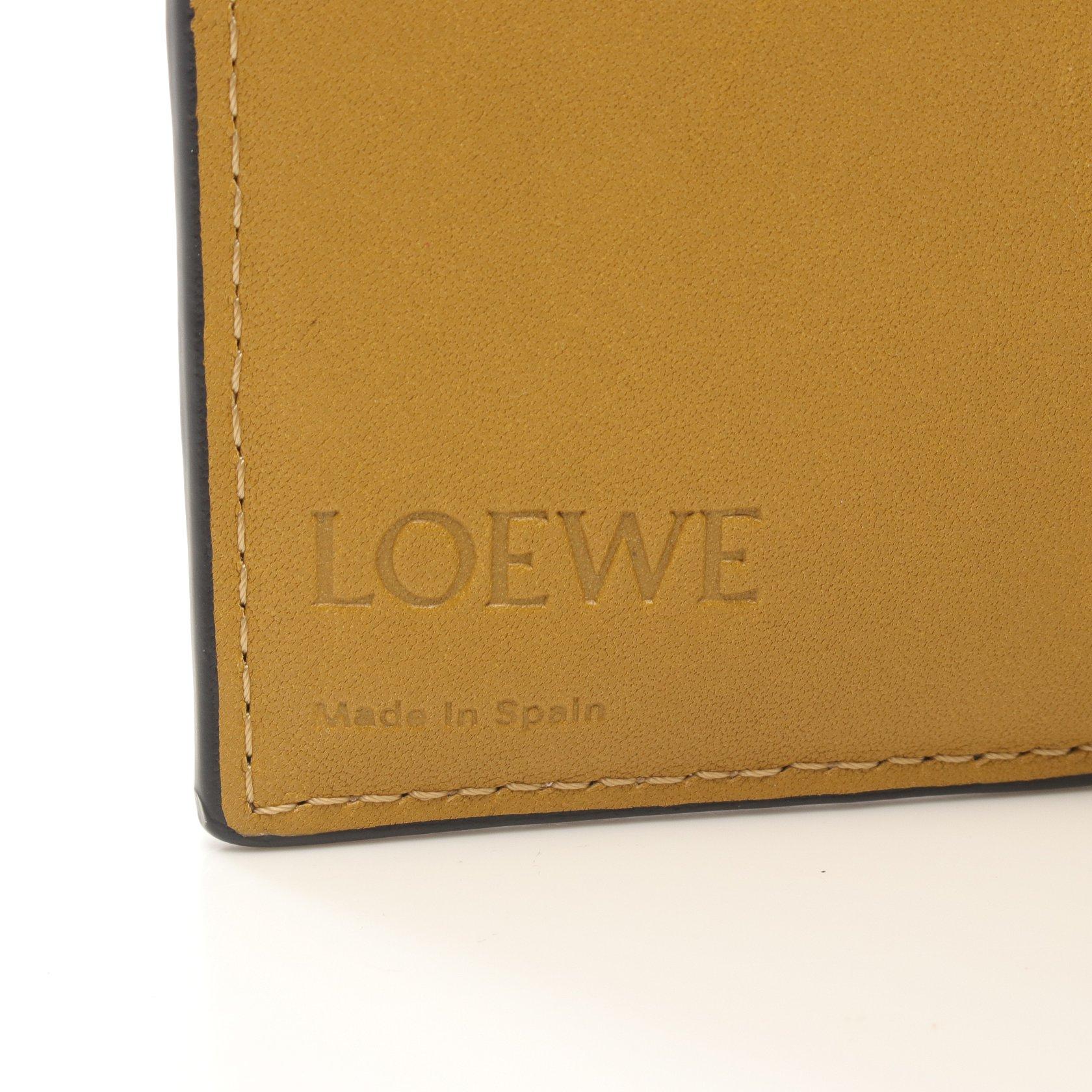 ロエベ(LOEWE)アナグラム|トライフォールド|6cc|ウォレット|三つ折り財布|レザー|イエローブラウン|ハイブランド・ブランド専門の中古通販サイト(730153)