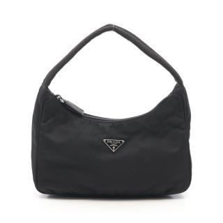 プラダ(PRADA)|ハンドバッグ|ナイロン|ブラック|三角プレート|ハイブランド・ブランド専門の中古通販サイト(736932)