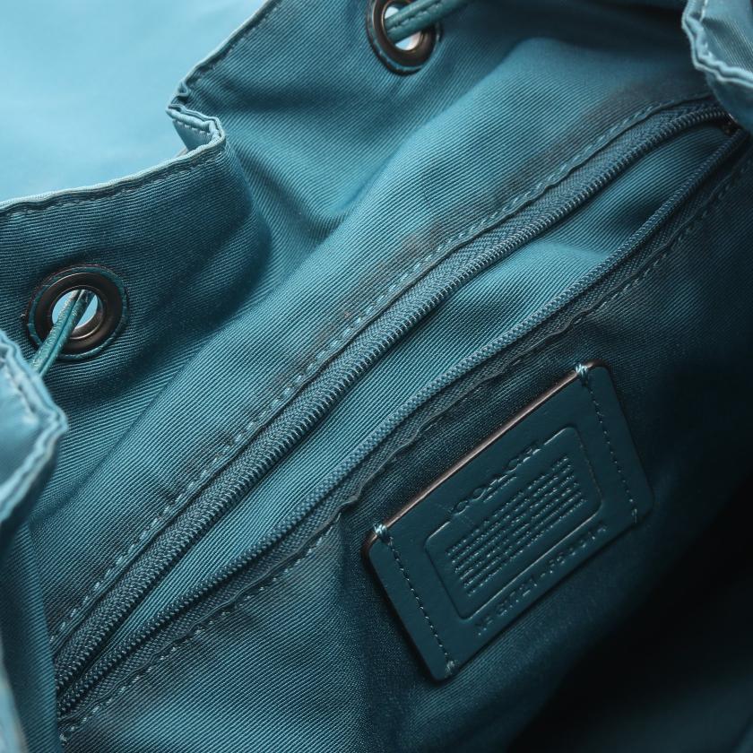 コーチ(COACH)|バックパック|リュックサック|ナイロン|レザー|ブルーグリーン|ハイブランド・ブランド専門の中古通販サイト(736172)