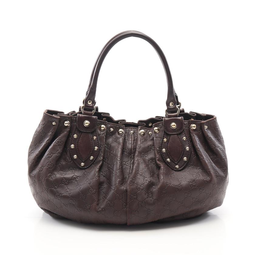 GUCCI・バッグ・グッチシマ ハンドバッグ トートバッグ レザー ダーク