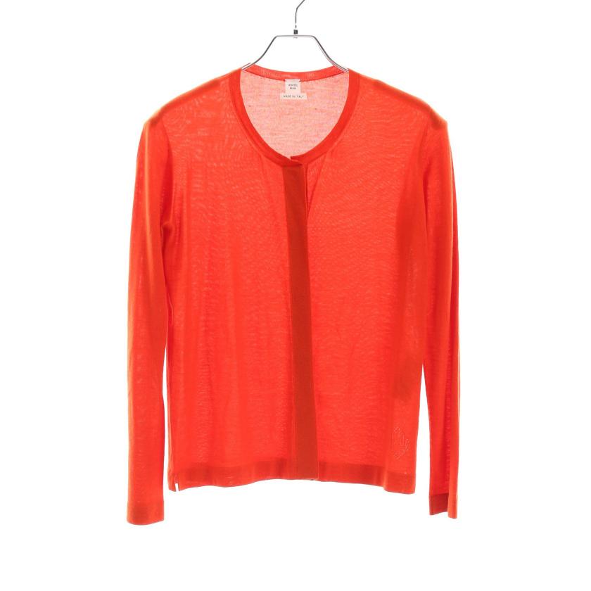 HERMES・トップス・ カーディガン カシミヤ オレンジレッド