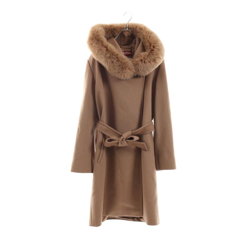 Max Mara Studio MANGO フードファー ウールコート 42 コート - 送料