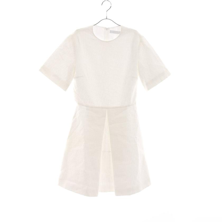 アディアム Adeam ワンピース 半袖 ホワイト フロントタック ハイブランド ブランド専門の中古通販サイト