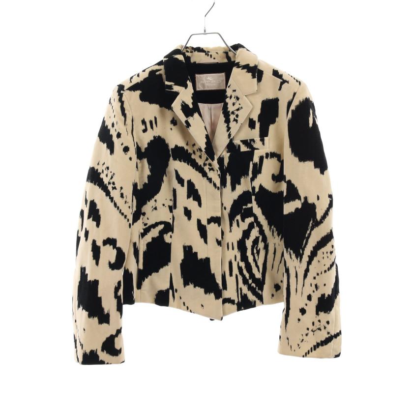 ETRO・アウター・ テーラードジャケット 総柄 ベロア アイボリー