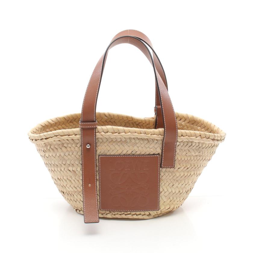 ロエベ Loewe バスケットバッグ S かごバッグ ハンドバッグ ラフィア レザー ベージュ ブラウン ハイブランド ブランド 専門の中古通販サイト 7380