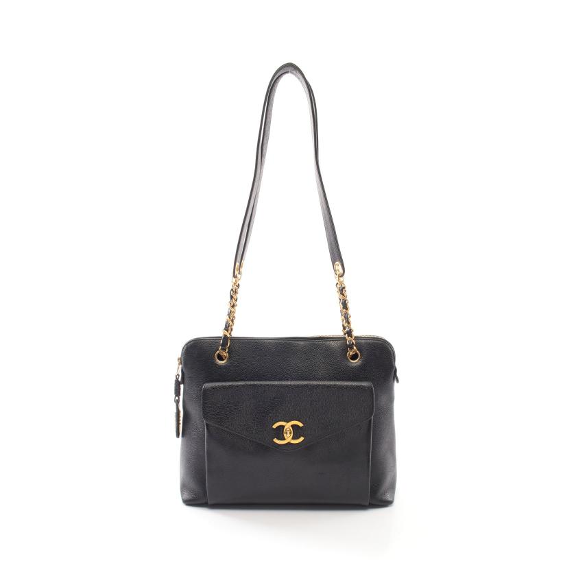 シャネル(CHANEL)ココマーク|チェーンショルダーバッグ|キャビアスキン|ブラック|ゴールド金具|ハイブランド・ブランド専門の中古通販サイト(745904)