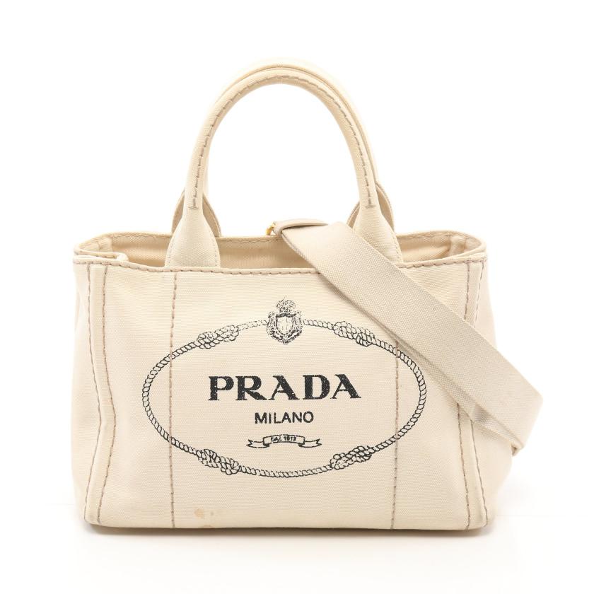 PRADA アイボリー トートバッグ PRADA・バッグ・CANAPA カナパ ハンドバッグ トートバッグ