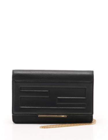FENDI レザーウォレット黒金具金 FENDI レザーウォレット黒金具金