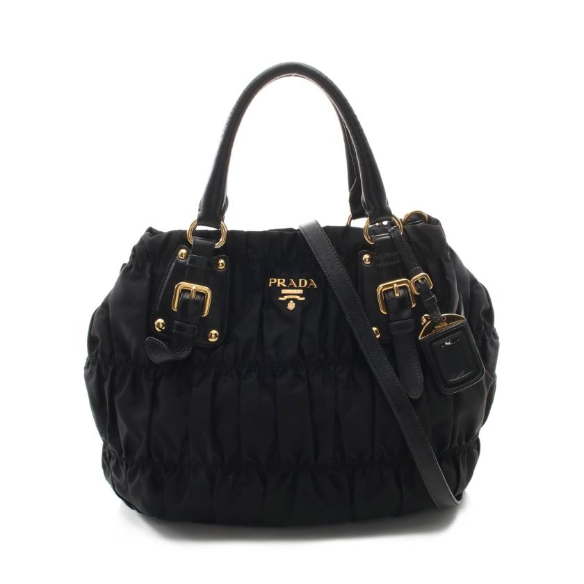 PRADA・バッグ・TESSUTO GAUFRE ハンドバッグ ナイロン ブラック 2WAY