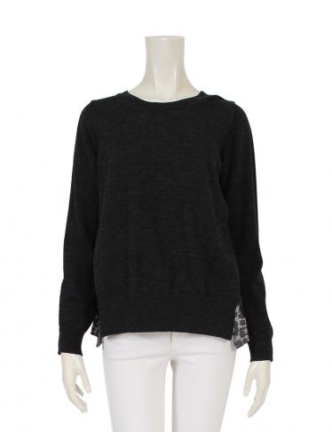 sacai グレー オフショルダー セーター SACAI サカイ クルーネック カシミヤ ニット Sweater セーター