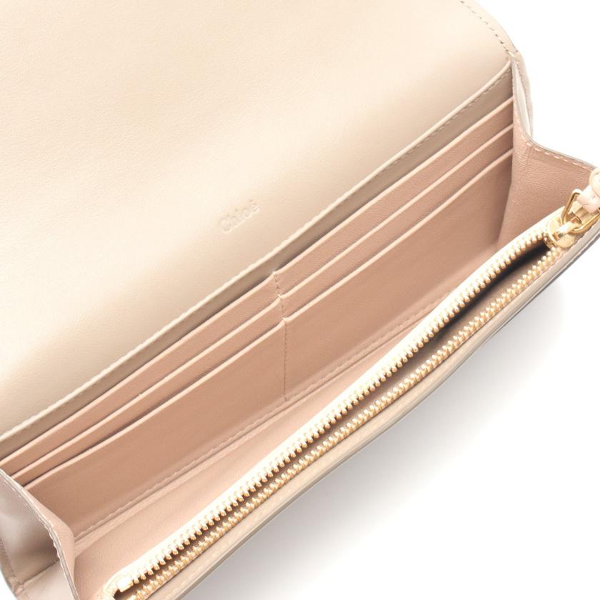 クロエ(Chloe)CHLOE|C|二つ折り長財布|レザー|ベージュ|ハイブランド・ブランド専門の中古通販サイト(748654)