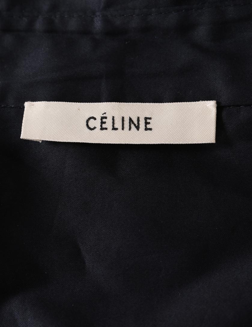 セリーヌ Celine シャツワンピース コットン ネイビー ハイブランド ブランド専門の中古通販サイト 457