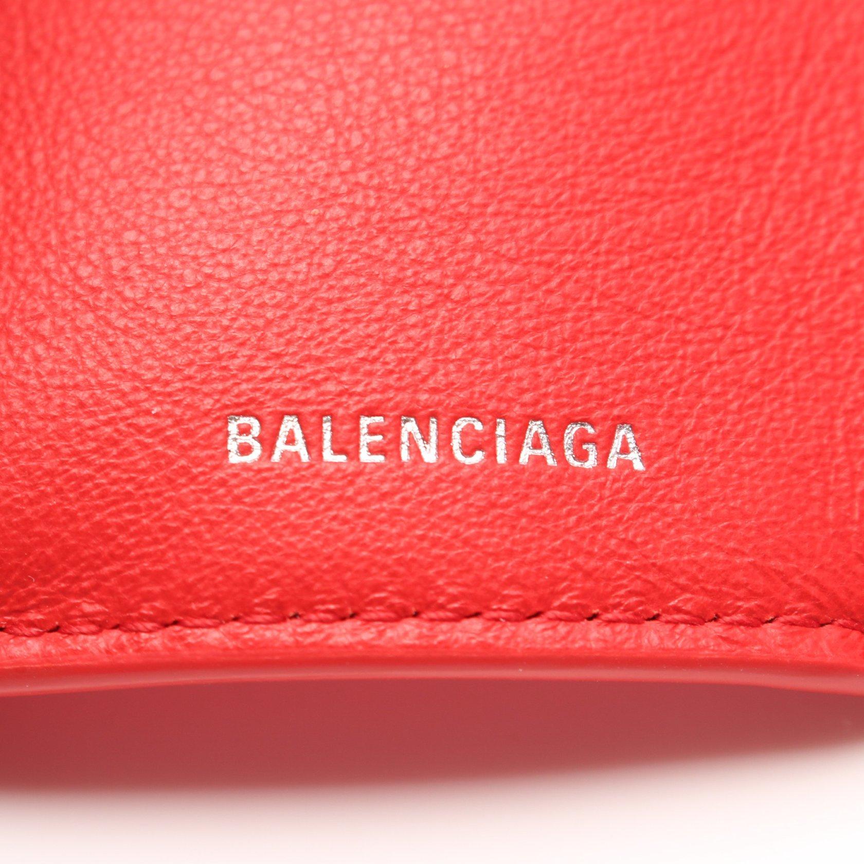バレンシアガ(BALENCIAGA)ペーパーミニウォレット|三つ折り財布|コンパクトウォレット|レザー|レッド|ハイブランド・ブランド専門の中古通販サイト(750682)