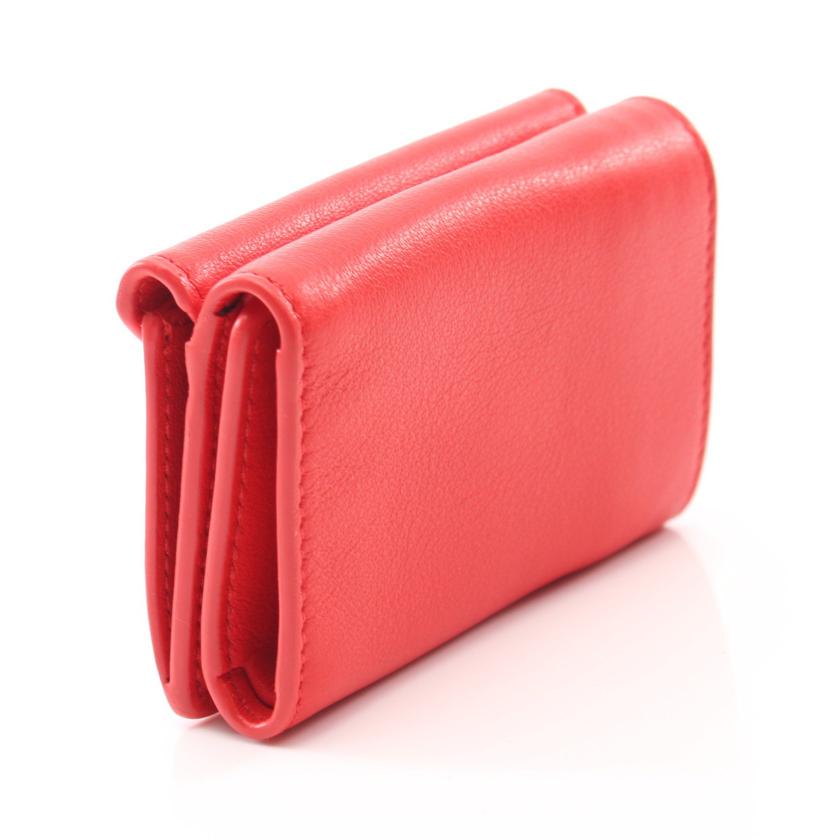 バレンシアガ(BALENCIAGA)ペーパーミニウォレット|三つ折り財布|コンパクトウォレット|レザー|レッド|ハイブランド・ブランド専門の中古通販サイト(750682)