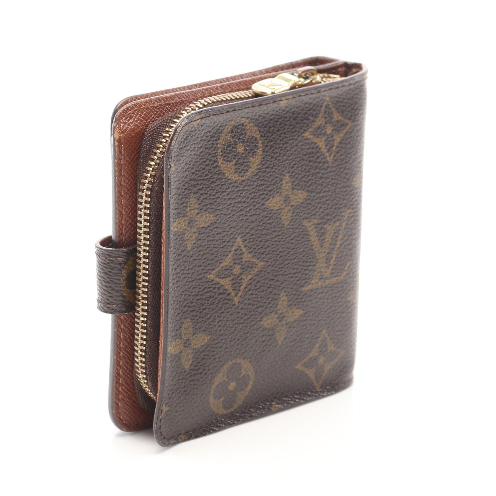 ルイヴィトン(LOUIS VUITTON)コンパクトジップ|モノグラム|二つ折り財布|PVC|ブラウン|ハイブランド・ブランド専門の中古通販サイト(753653)
