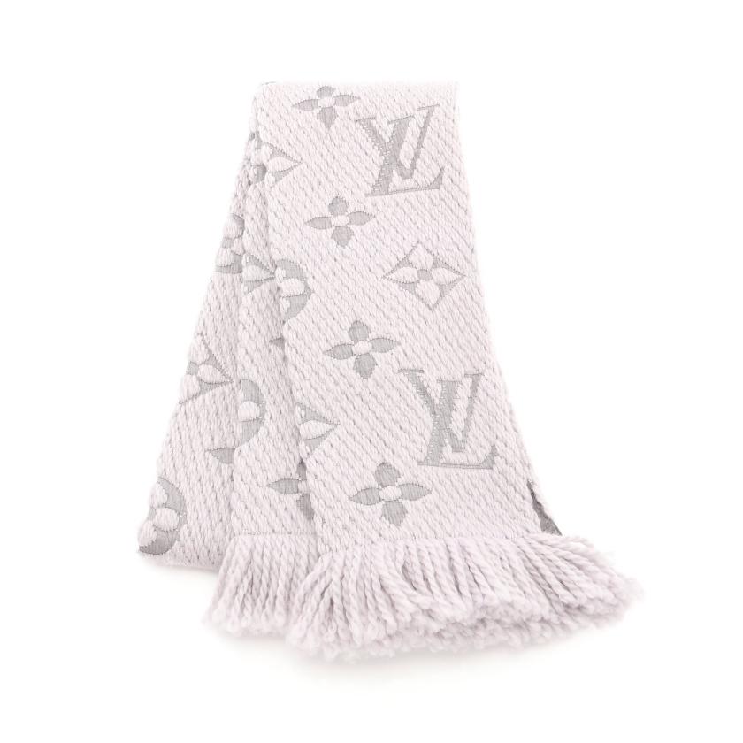 ルイヴィトン(LOUIS VUITTON)エシャルプ|ロゴマニア|グリペルル||マフラー|ウール|シルク|ライトグレー|ハイブランド・ブランド専門の中古通販サイト(753727)