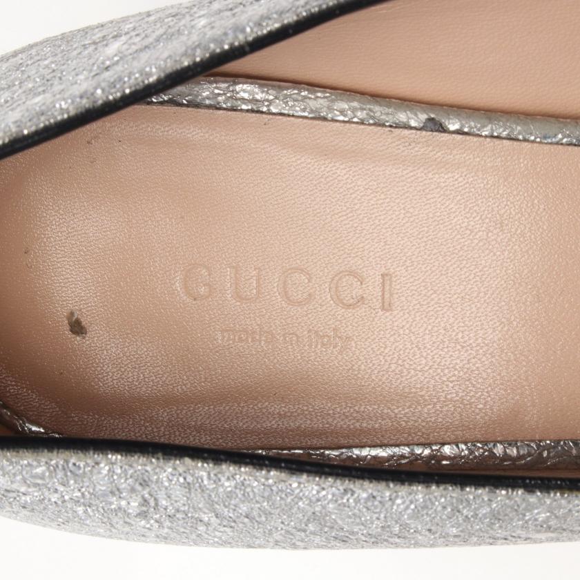 グッチ(GUCCI)ダブルG|ミッドヒール|パンプス|レザー|シルバー ...