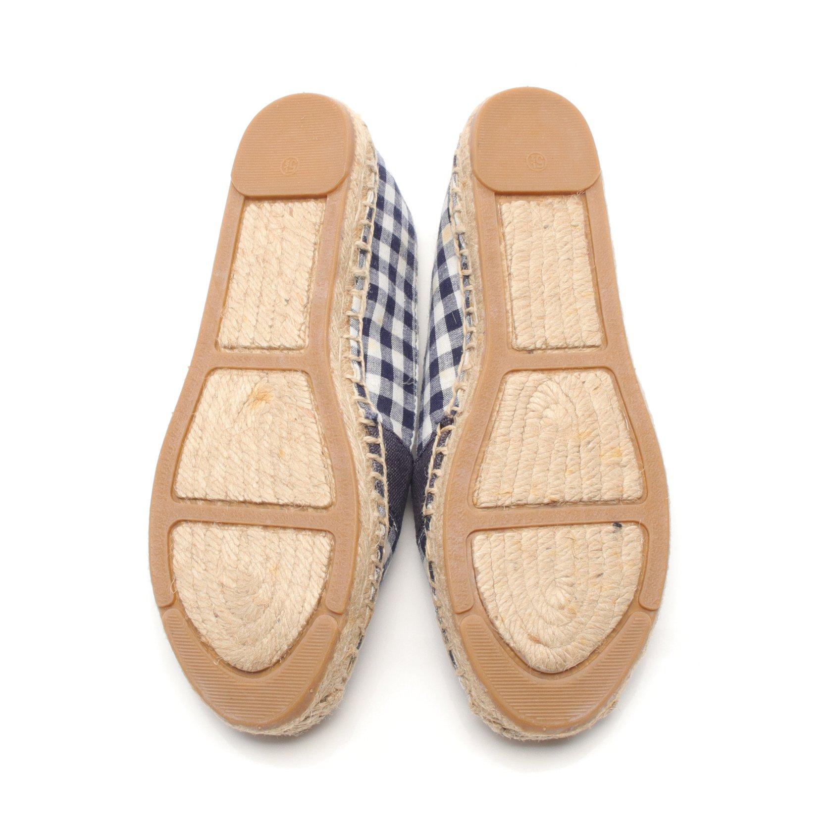 25cm春のコレクション 【未使用】トリーバーチ TORY BURCH 別注商品 【未使用】トリーバーチ TORY BURCH エスパドリーユ ネイビー マリン フラットシューズ/バレエシューズ