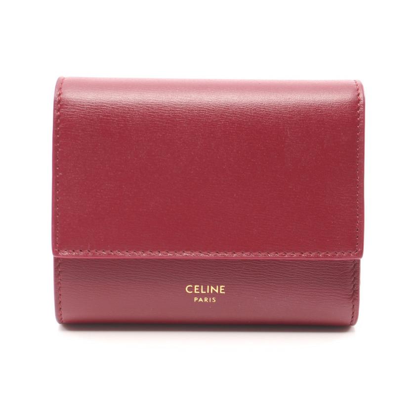 CELINE バーガンディ 三つ折り財布 CELINE・財布・小物・スモール トリフォールドウォレット 三