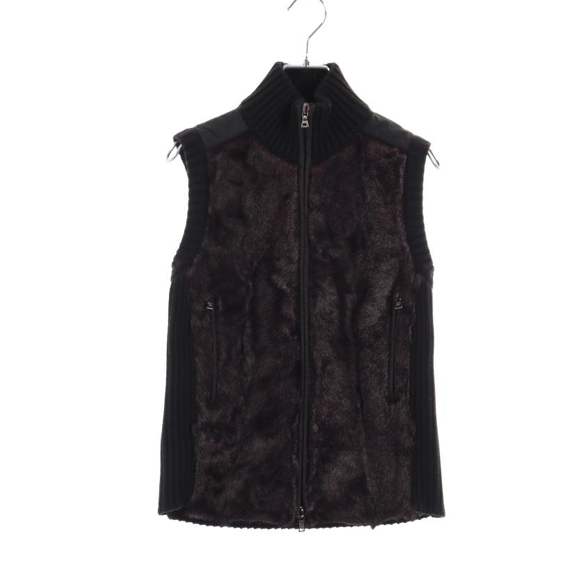 PRADA SPORT LINEA ROSSA・トップス・ ベスト ウール ファー ダーク  