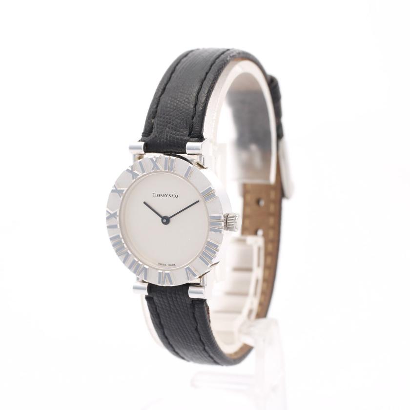 ティファニー Tiffany Co アトラス レディース 腕時計 クオーツ Sv925 レザー シルバー ブラック シルバー文字盤 ハイブランド ブランド専門の中古通販サイト