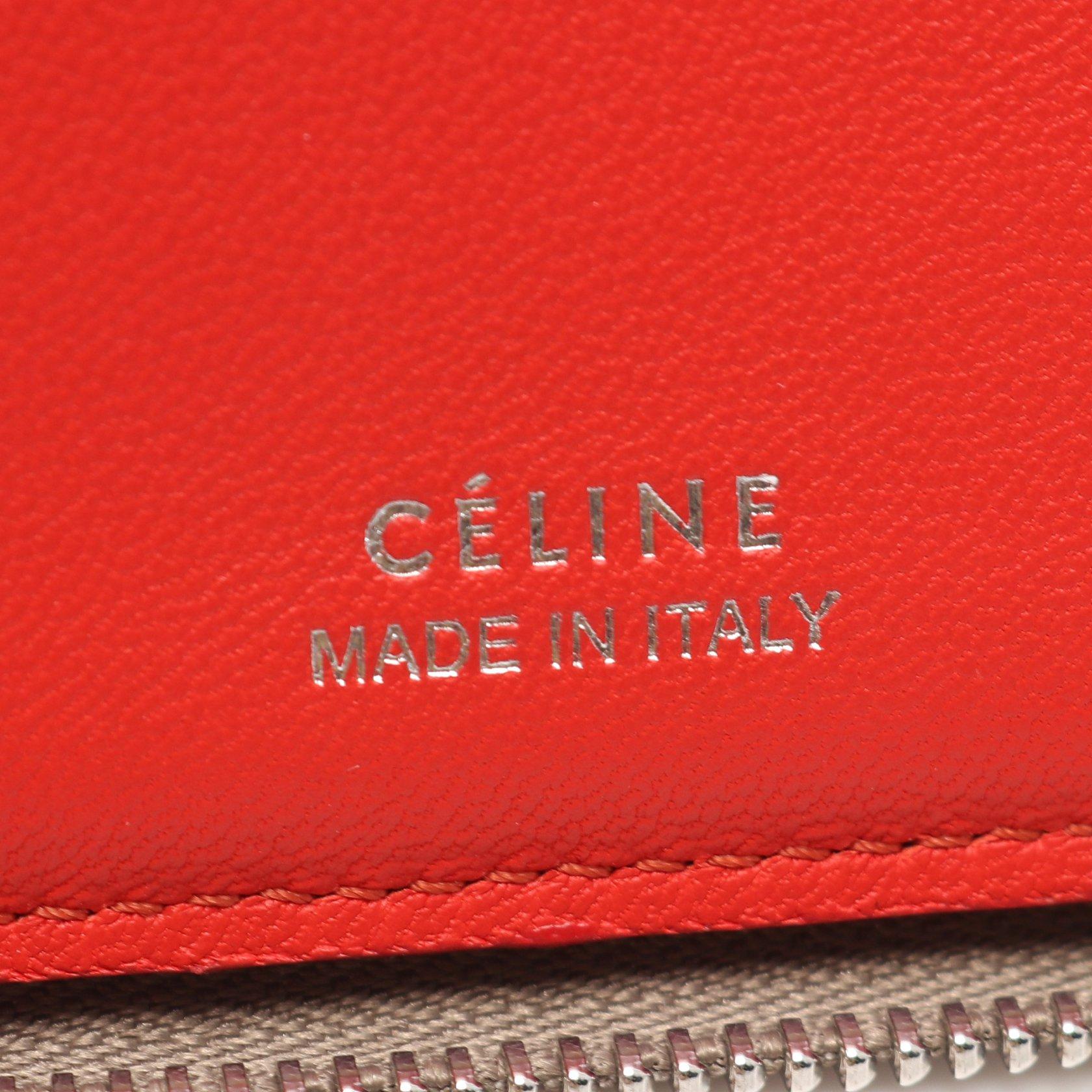 セリーヌ(CELINE)ミディアム|ジップ|アラウンド|ウォレット|ラウンドファスナー二つ折り財布|レザー|グレーベージュ|ハイブランド・ブランド専門の中古通販サイト(759082)
