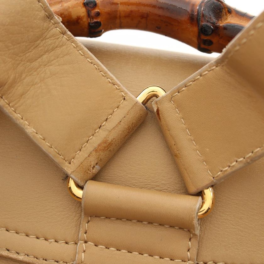 グッチ(GUCCI)バンブー|バックパック|リュックサック|レザー|ベージュ|ハイブランド・ブランド専門の中古通販サイト(759388)