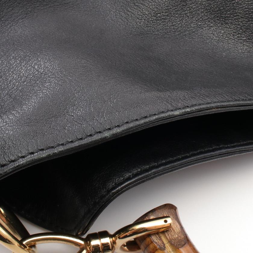 グッチ(GUCCI)バンブー|ハンドバッグ|レザー|ブラック|2WAY|ハイブランド・ブランド専門の中古通販サイト(760258)