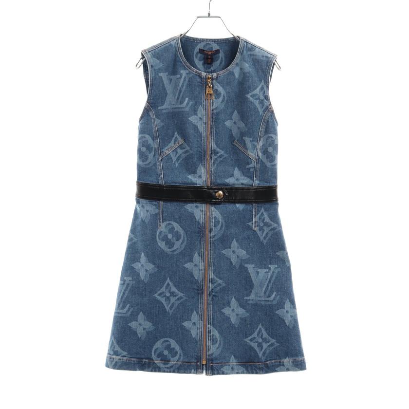 ルイヴィトン Louis Vuitton ジャイアントモノグラム ワンピース ノースリーブ デニム レザー インディゴブルー ブラック ハイブランド ブランド専門の中古通販サイト 7608 ルイヴィトン Louis Vuitton ジャイアントモノグラム ワンピース ノースリーブ デニム レザー インディゴブルー ブラック ハイブランド ブランド専門の中古通販サイト 7608