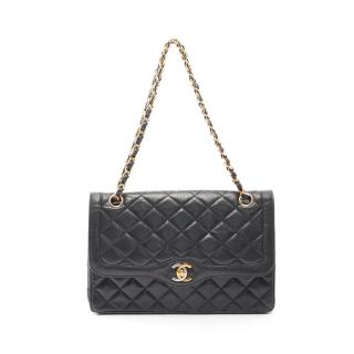 シャネル(CHANEL)マトラッセ|Wフラップ|Wチェーンショルダーバッグ|ラムスキン|ブラック|コンビ金具|パリ限定|ハイブランド・ブランド専門の中古通販サイト(762106)