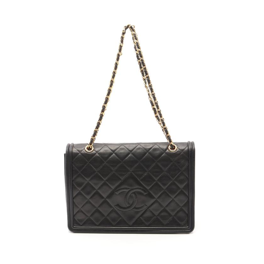 CHANEL・バッグ・マトラッセ フルフラップ Wチェーンショルダーバッグ 