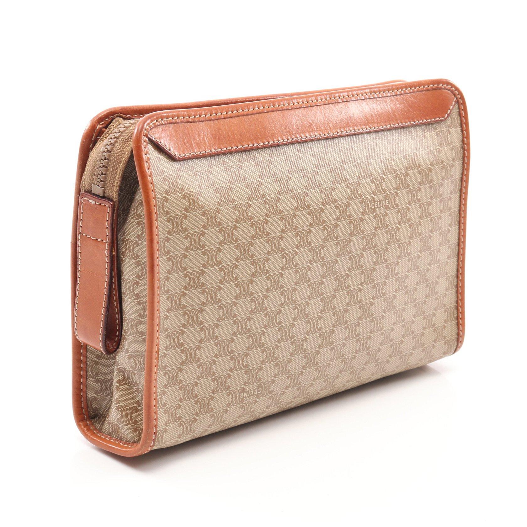 53 割引 セリーヌ ブラウン マカダム セカンドバッグ クラッチバッグ ベージュ Pu Pupoljak Hr