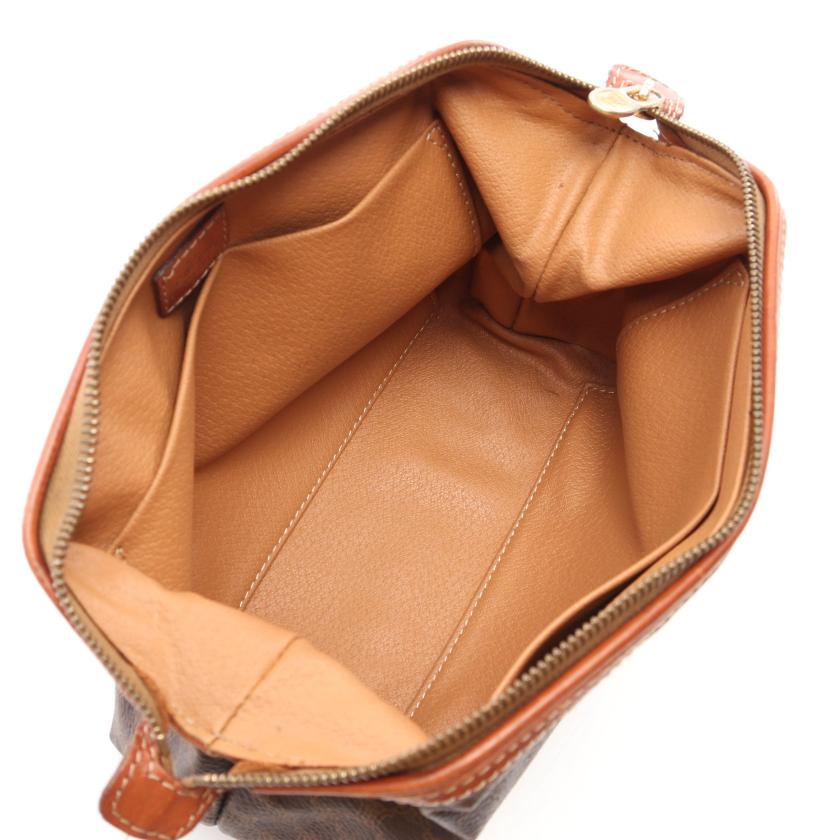 セリーヌ(CELINE)マカダム|ポーチ|PVC|レザー|ダークブラウン|ブラウン|ハイブランド・ブランド専門の中古通販サイト(762997)