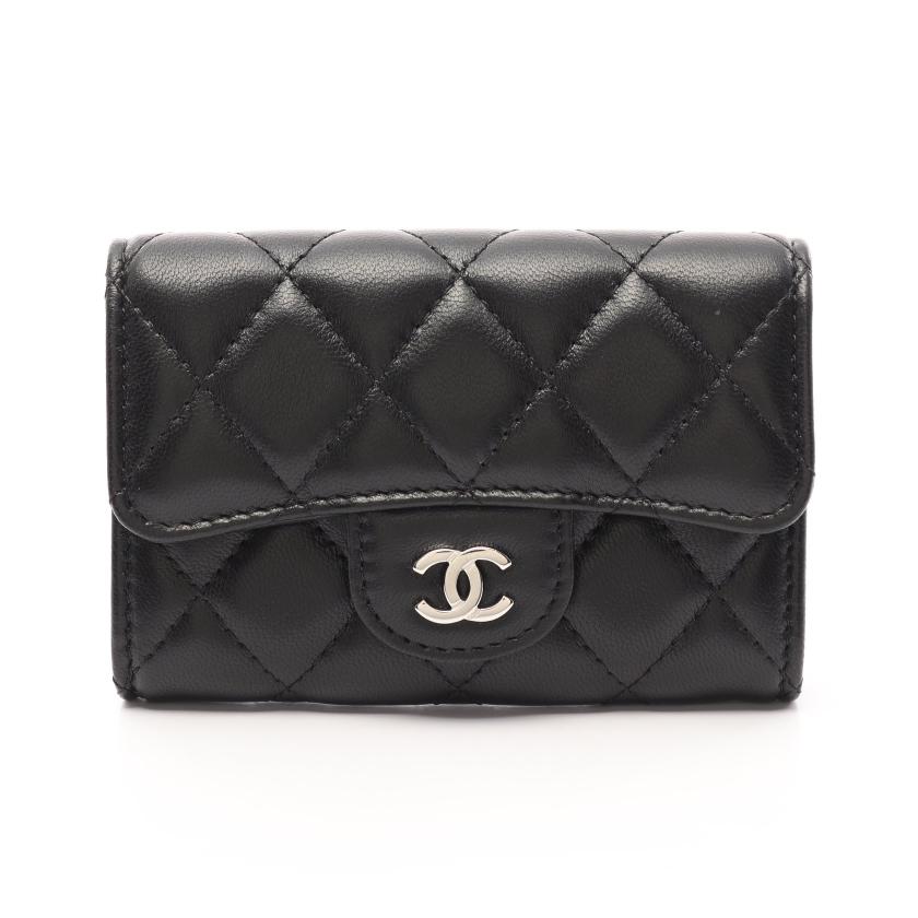 【美品】CHANEL シャネル 名刺入れ マトラッセ ブラック ラムスキン CHANEL・財布・小物・マトラッセ カードケース 名刺入れ ラムスキン