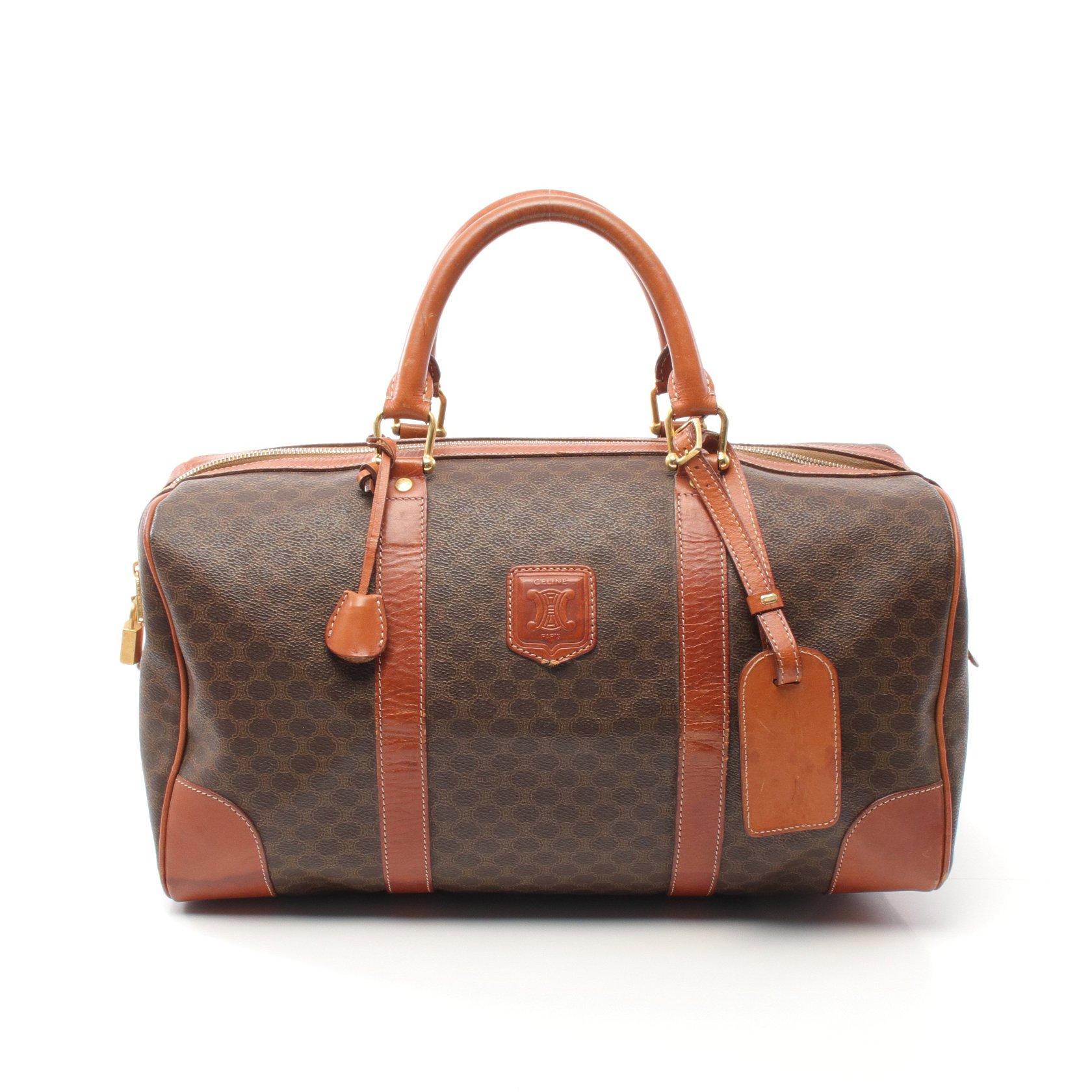 セリーヌ(CELINE)マカダム|ボストンバッグ|PVC|レザー|ダークブラウン|ブラウン|ハイブランド・ブランド専門の中古通販サイト(763669)
