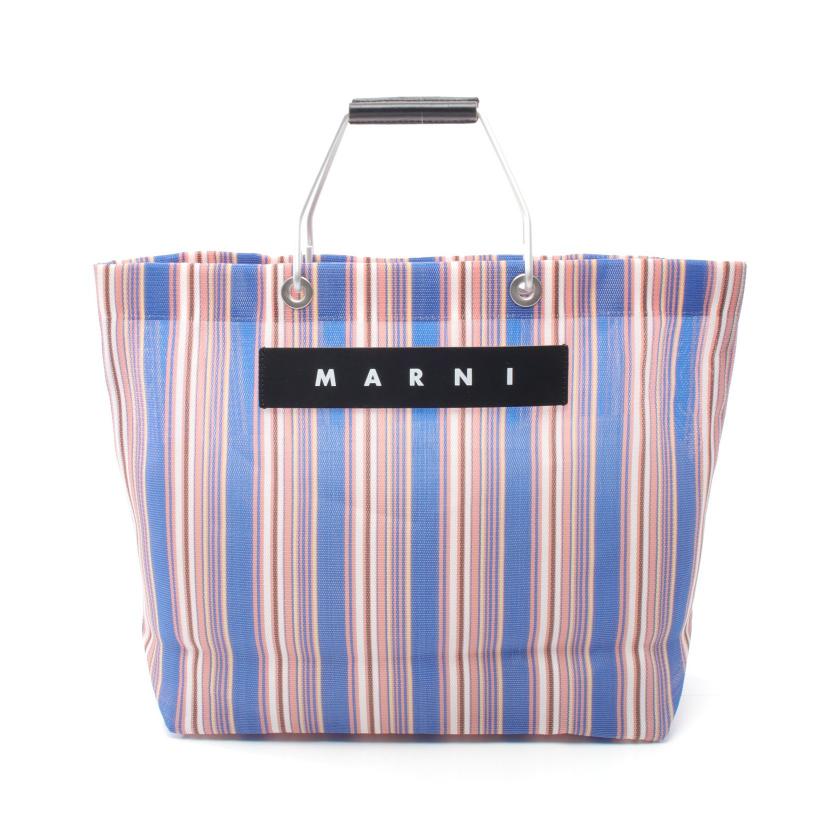 マルニ(MARNI)FLOWER|CAFE|フラワーカフェ|ストライプバッグ|ハンドバッグ|トートバッグ|ナイロン|レザー|ブルー|ピンク|マルチカラー|ハイブランド・ブランド専門の中古通販サイト(763999)