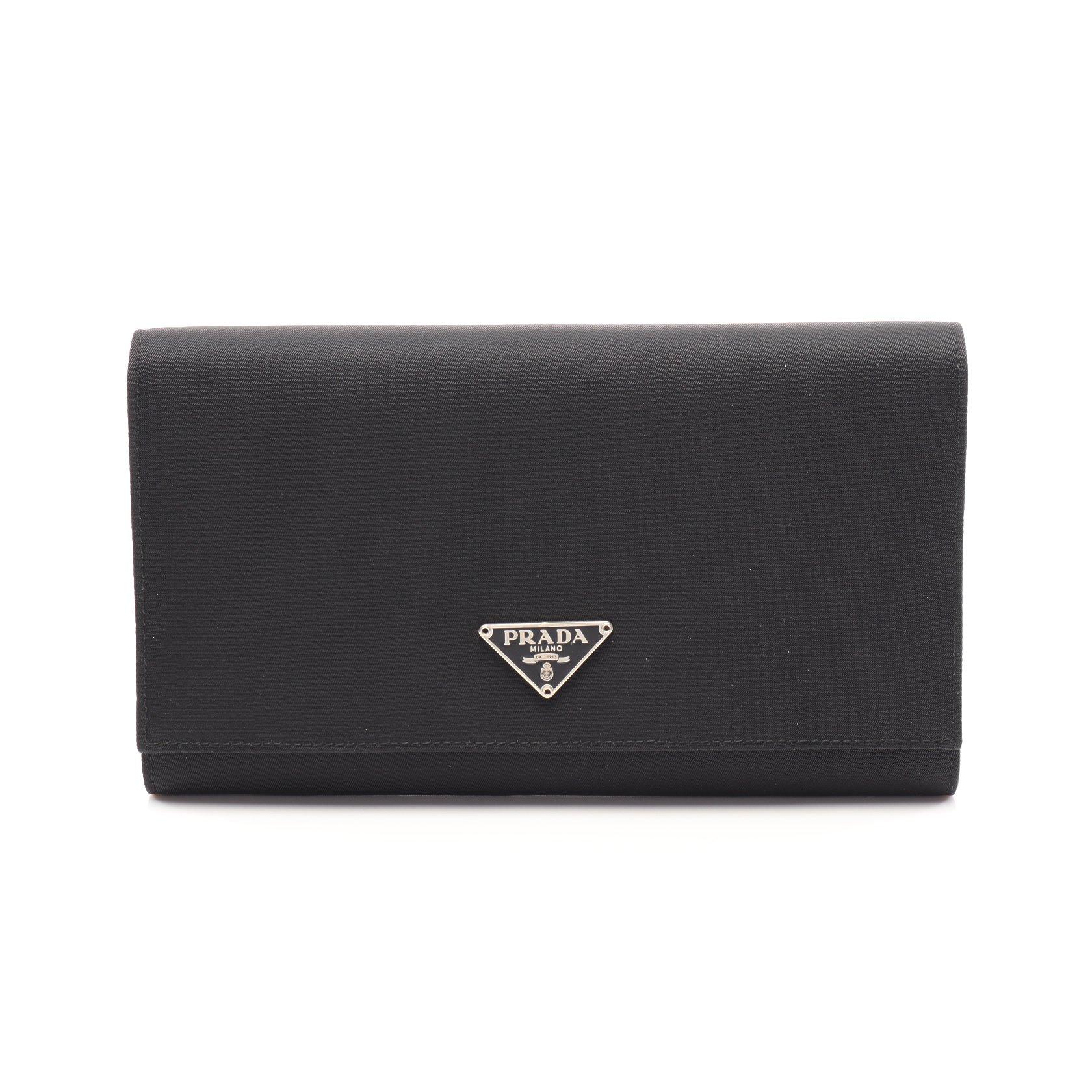プラダ(PRADA)TESSUTO|二つ折り長財布|ナイロン|レザー|ブラック|ハイブランド・ブランド専門の中古通販サイト(766738)