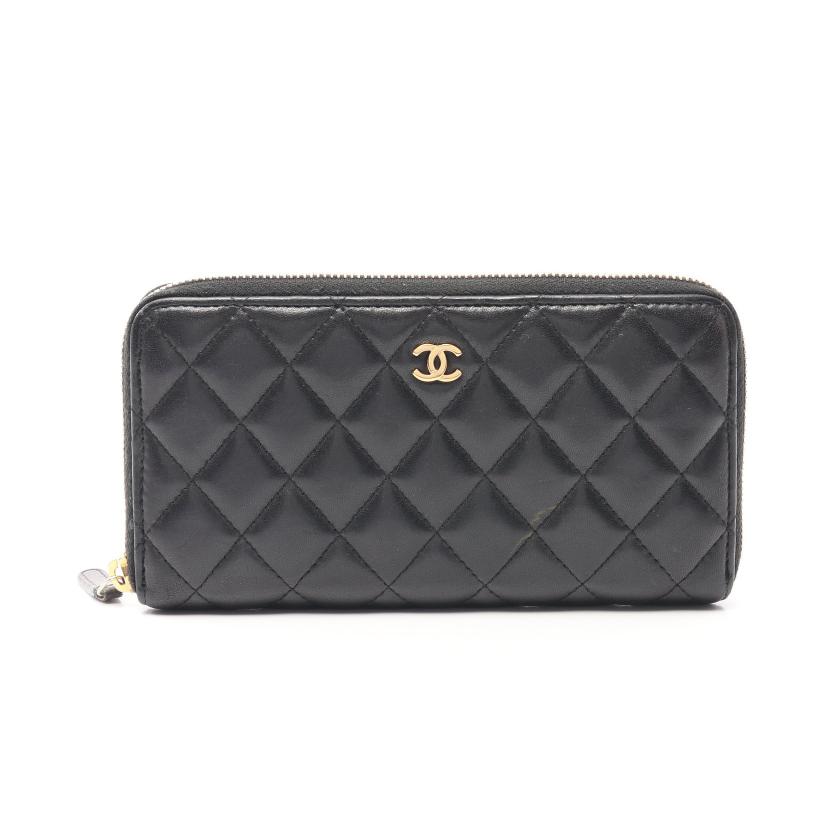 シャネル(CHANEL)マトラッセ|ラウンドファスナー長財布|ラムスキン|ブラック|ゴールド金具 |ハイブランド・ブランド専門の中古通販サイト(767897) シャネル(CHANEL)マトラッセ|ラウンドファスナー長財布|ラムスキン|ブラック|ゴールド金具 |ハイブランド・ブランド専門の中古通販サイト(767897)