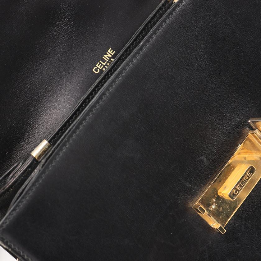 セリーヌ(CELINE)|ショルダーバッグ|レザー|ブラック|馬車金具|ハイブランド・ブランド専門の中古通販サイト(768351)