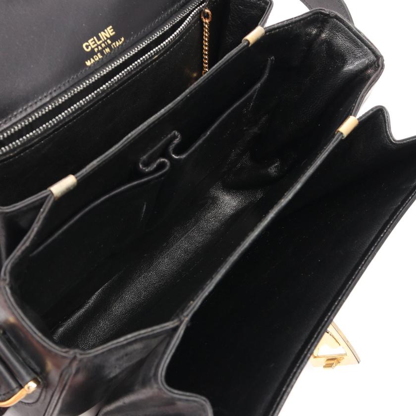 セリーヌ(CELINE)|ショルダーバッグ|レザー|ブラック|馬車金具|ハイブランド・ブランド専門の中古通販サイト(768351)