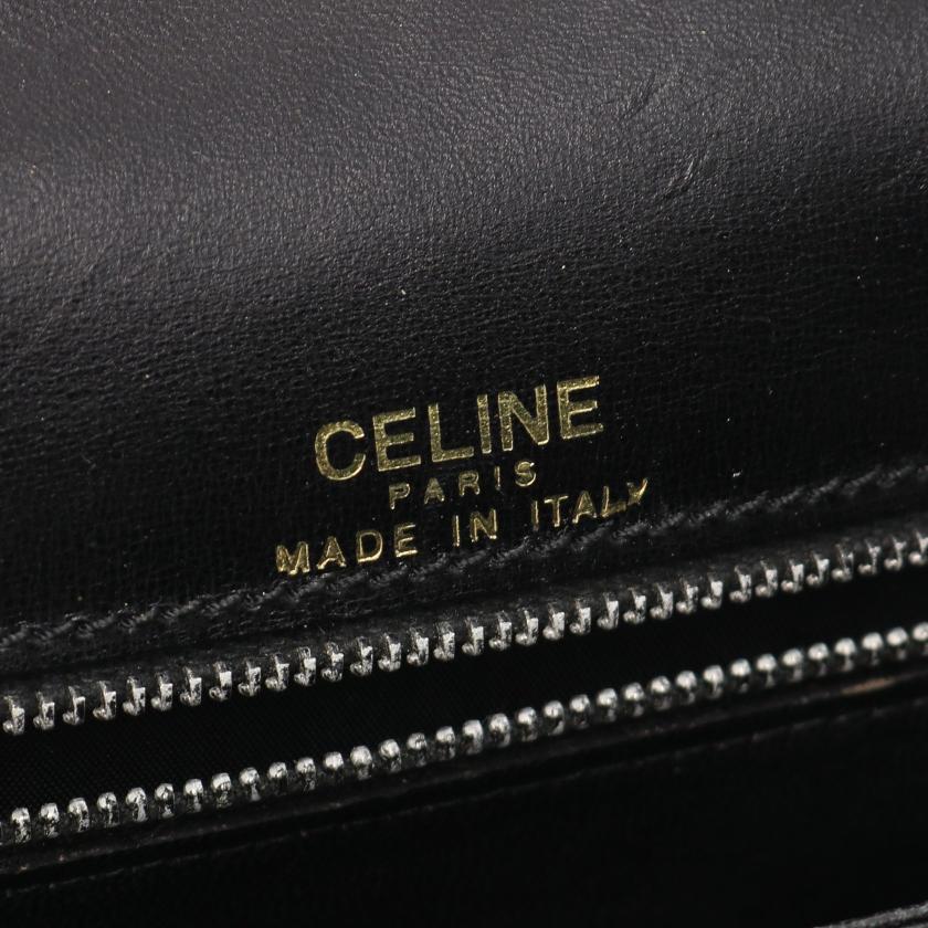 セリーヌ(CELINE)|ショルダーバッグ|レザー|ブラック|馬車金具|ハイブランド・ブランド専門の中古通販サイト(768351)