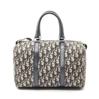 クリスチャンディオール(Christian Dior)トロッター|ハンドバッグ|ミニボストンバッグ|キャンバス|レザー|ベージュ|ネイビー|ハイブランド・ブランド専門の中古通販サイト(769099) 高品質の激安 【希少】クリスチャンディオール トロッター ミニボストンバッグ キャンバスレザー ハンドバッグ