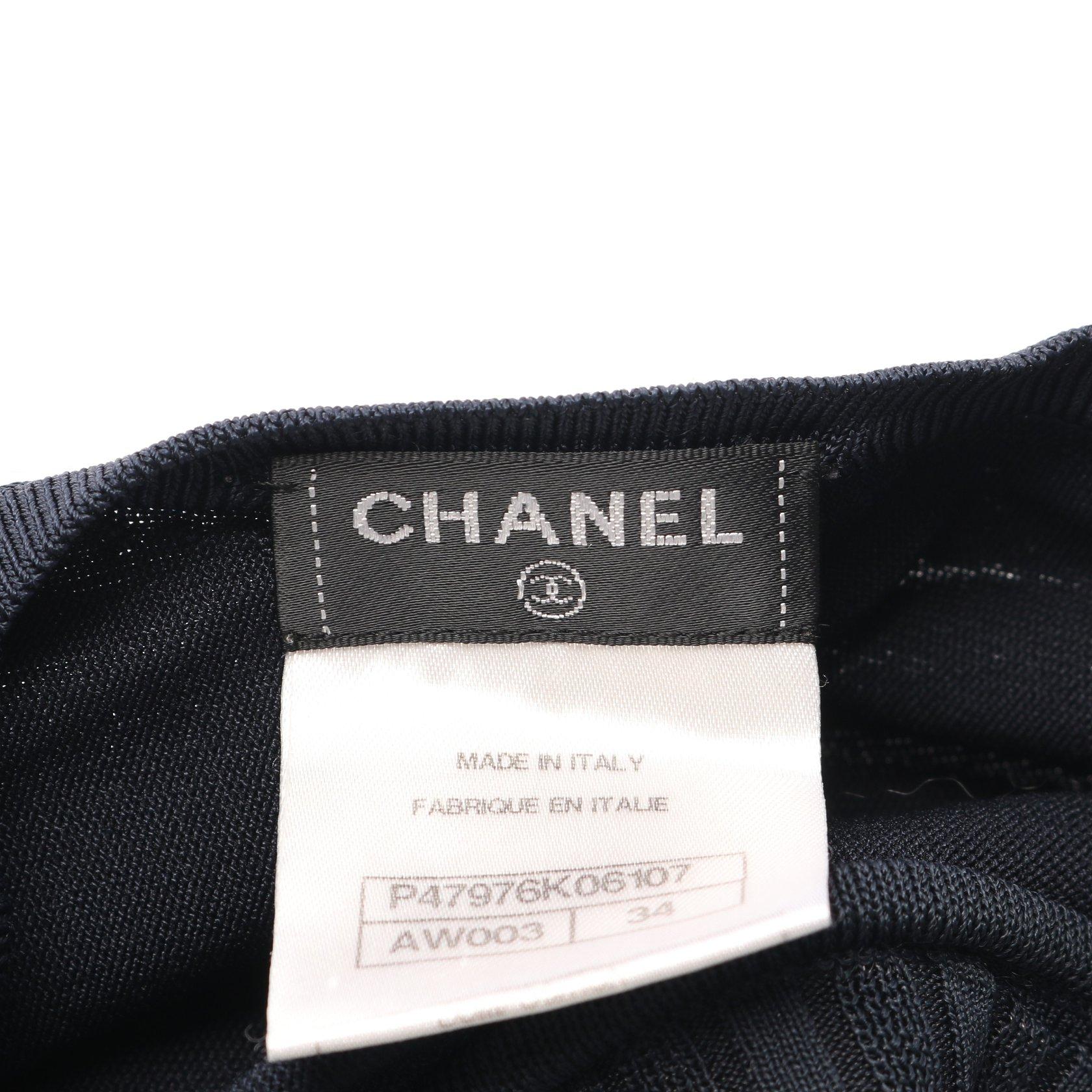シャネル(CHANEL)|ニットワンピース|ダークネイビー|Vネック|ハイブランド・ブランド専門の中古通販サイト(768196)