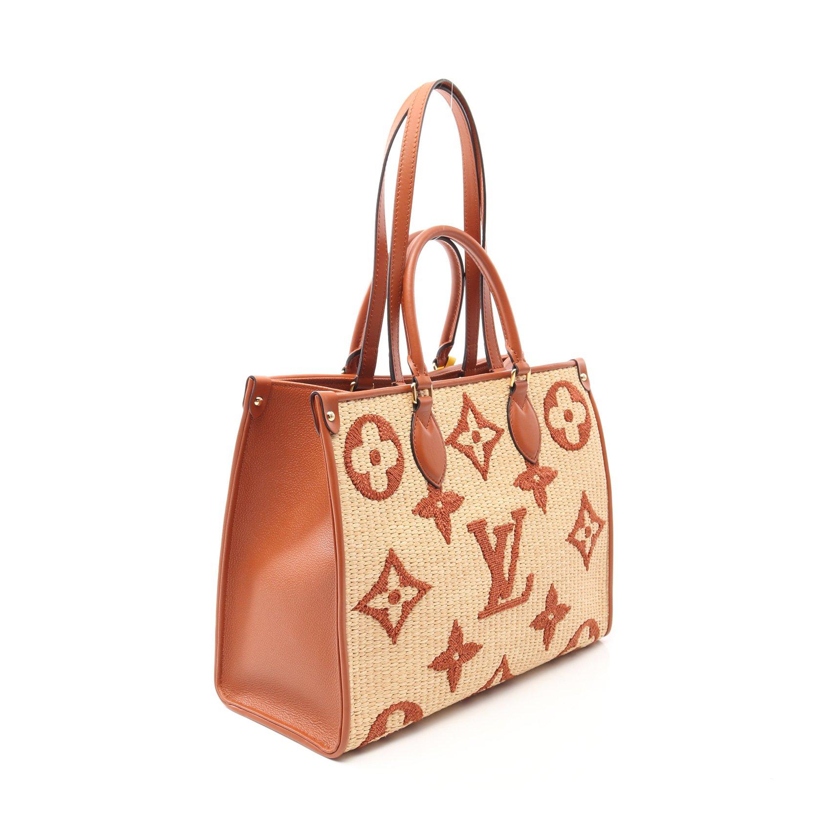 LOUIS VUITTON 麦わらトート オンザゴー MM モノグラム ラフィア www ...